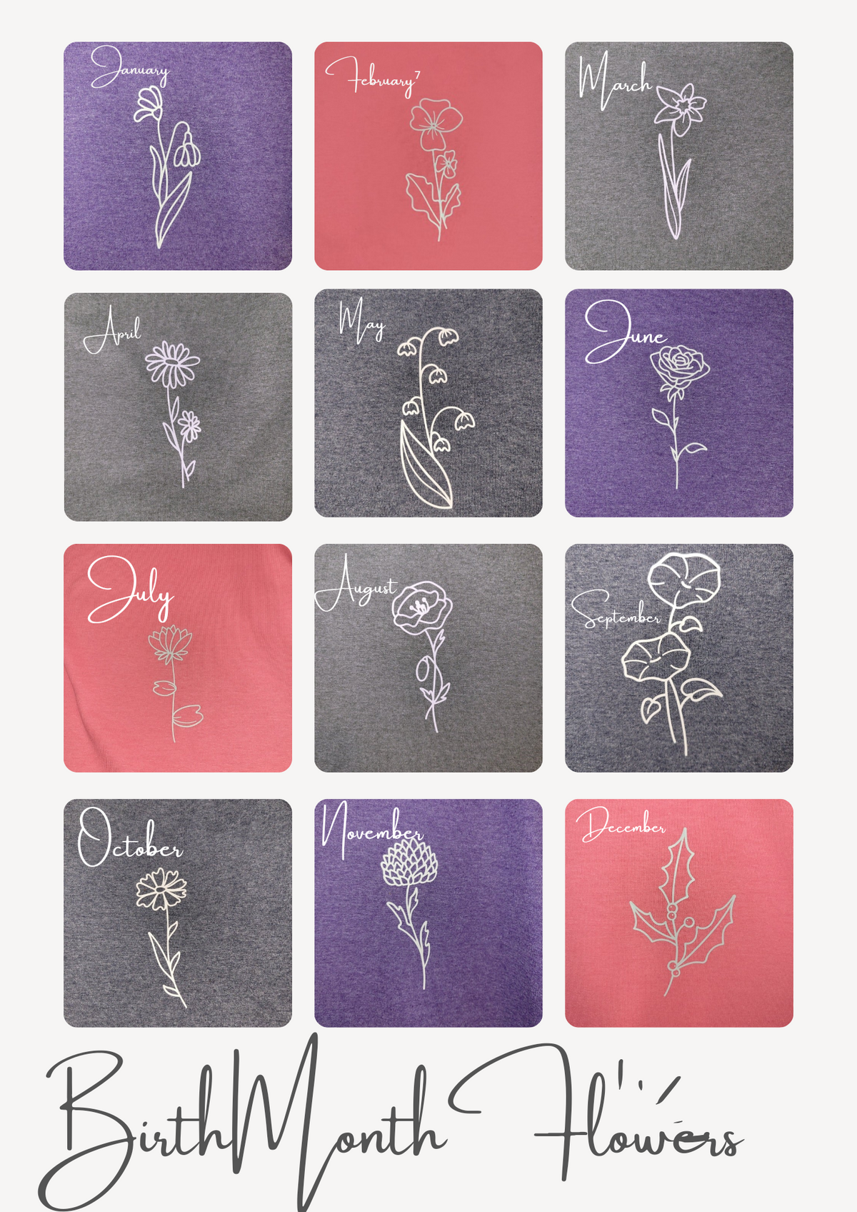 Personalized Birth Month Flower Tees