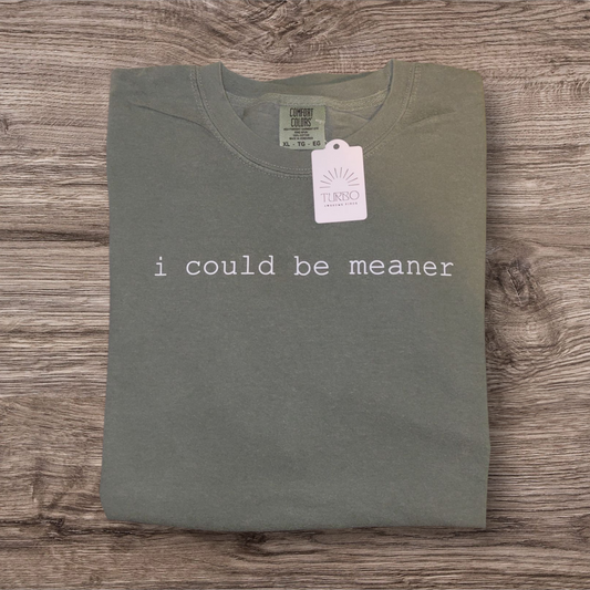 I Could Be Meaner Tee – Comfort Colors (Moss)