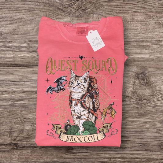 Quest Squad Broccoli Tee – Comfort Colors (Watermelon)